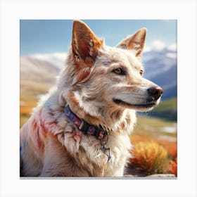 Dog In The Mountains Canvas Print