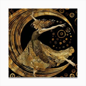 Golden Spiral Dance in Style of Gustav Klimt Canvas Print