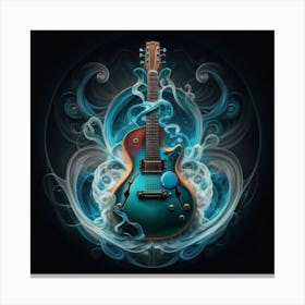 Blue Electric Guitar Canvas Print