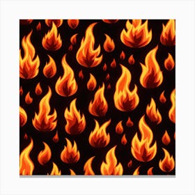 Flames On Black Background 26 Canvas Print