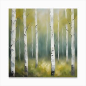 Birch Trees Abstract Canvas Print