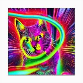 Psychedelic Cat 3 Canvas Print