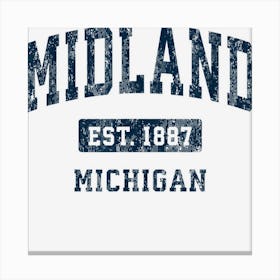 Midland Michigan Mi Vintage Athletic Sports Design 1 Canvas Print