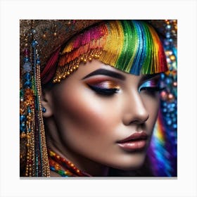 Rainbow Haired Woman 1 Canvas Print