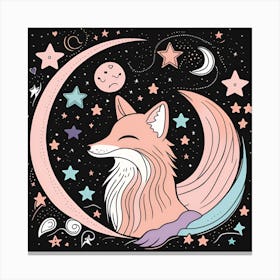 Fox On The Moon 1 Canvas Print