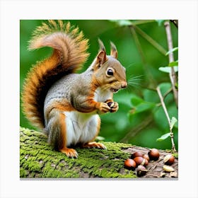 Squirrel Eating Nuts 2 Canvas Print