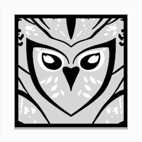 Chic Owl Greyscale  Canvas Print
