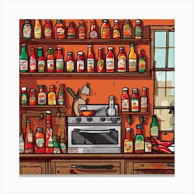 Hot Sauce Kitchen Kitchen Art Print (1) Canvas Print