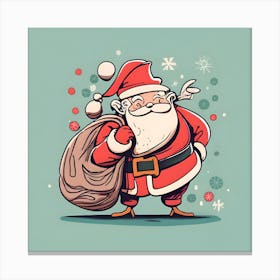 Christmas Santa Claus Minimalistic Drawing Canvas Print