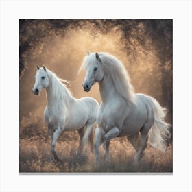 White Horses Canvas Print