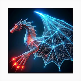 Abstract Dragon With Glowing Lines Canvas Print