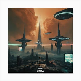 A Sweeping Cinematic Photograph Of A Futuristic Earth Canvas Print