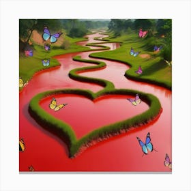 Heart Shaped River Canvas Print