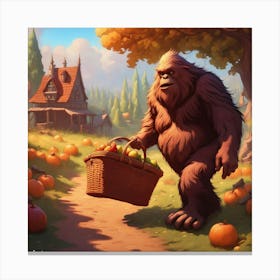 Bigfoot picnic basket Canvas Print
