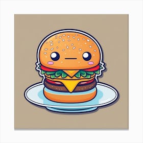 Kawaii Burger 2 Canvas Print