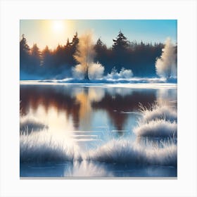Forest Reflections in Wintertime Canvas Print