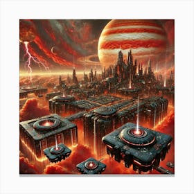 A Breathtaking Sci Fi Depiction Of The Great Red B Canvas Print