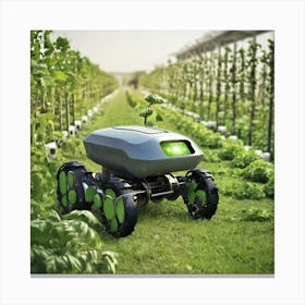 Robot In The Field 5 Canvas Print