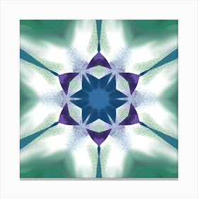 Abstract Blue Star Square Canvas Print