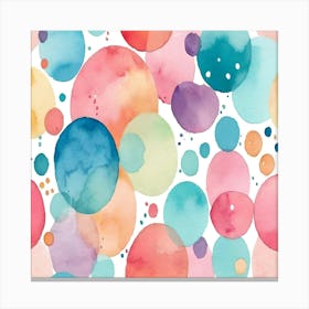 Watercolor Polka Dots Canvas Print