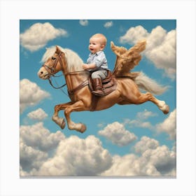 Angel On A Horse Canvas Print