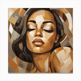 Woman With Eyes Closed 4 Canvas Print