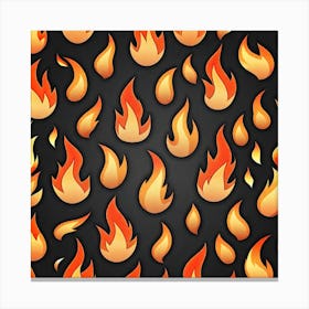 Fire Flames On Black Background 3 Canvas Print