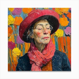 Woman In A Red Hat Canvas Print