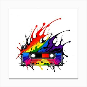 Rainbow Cassette Canvas Print