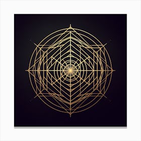 Golden Geometric Pattern Canvas Print