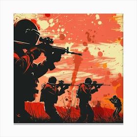 Splatter Soldiers Canvas Print