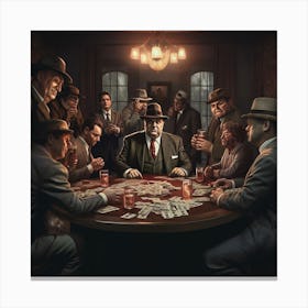 Mafia Boss, Money, Table Canvas Print