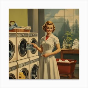 Default Default Vintage And Retro Laundry Advertising Aestethi 1 (2) Canvas Print