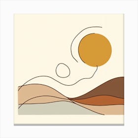 'Sunset' Line Art 3 Canvas Print