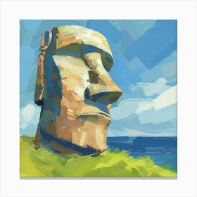 Moai Head 4 Canvas Print