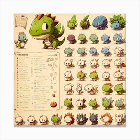 Nintendo Dinasour Character Design Canvas Print