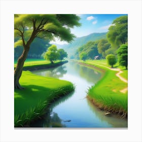 Landscape With A River 1 Canvas Print