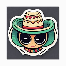 Mexico Hat Sticker 2d Cute Fantasy Dreamy Vector Illustration 2d Flat Centered By Tim Burton (31) Canvas Print