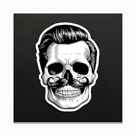 Skull With Mustache Canvas Print