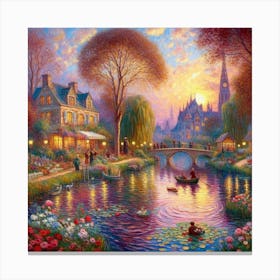 Night At The Pond Canvas Print