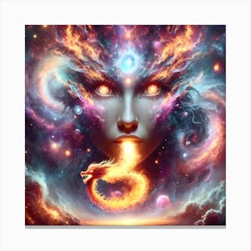 Woman With A Dragon Head Canvas Print