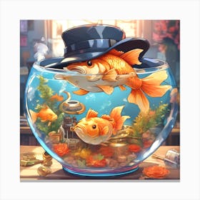 Goldfish In A Bowl 24 Canvas Print