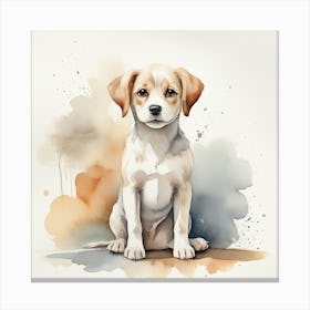 Default Create A Simple Watercolor Of A Cute Dog Using Neutral 3 (1) Canvas Print