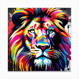Colorful Lion 3 Canvas Print