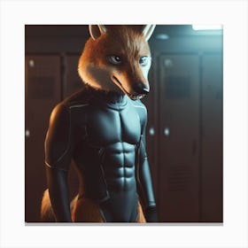 Fox In The Gym Canvas Print