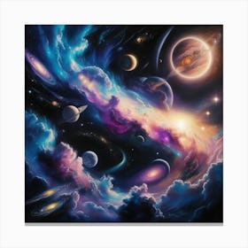 Default Paint A Breathtakingly Vibrant Celestial Masterpiece F 3 Canvas Print