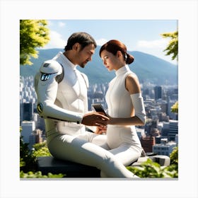 Futuristic Couple 129 Canvas Print