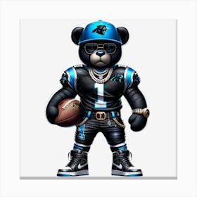 Carolina Panthers Teddy Bear Canvas Print