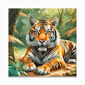 Tiger In The Jungle 3 Canvas Print