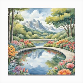 Pond In The Mountains Canvas Print